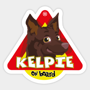 Australian Kelpie On Board - Brown Sticker